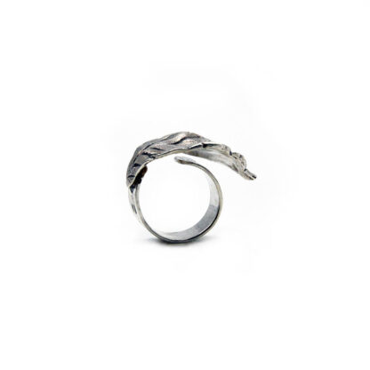 Anello-argento 925-foglia-fatto a mano-sterling silver-ring-leaf